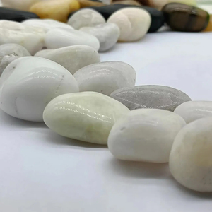 Tốt nhất vườn trang trí nội thất màu trắng tinh khiết Alabaster đá cẩm thạch tuyết trắng sỏi đá TV đứng tự nhiên đánh bóng đá - Product Image 2