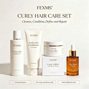 Ensemble de soins capillaires pour cheveux afros en marque privée, huile d'argan, shampoing pour cheveux bouclés, shampoing et revitalisant pour cheveux africains pour femmes noires - Product Image 1