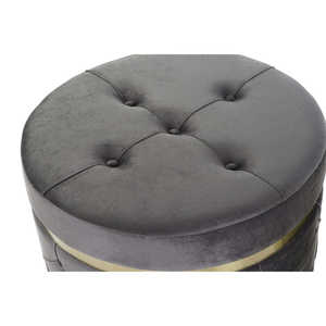 Set di 3 Poggiapiedi in Poliestere MDF 60x60x47 Velluto - Product Image 3