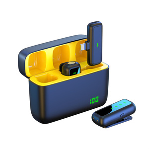 Micrófono de solapa profesional inalámbrico universal Micrófono de videocámara Transmisión en vivo para teléfono <span class=keywords><strong>Android</strong></span> Estuche de carga 24H - Product Image 4