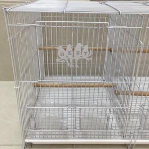 Großer Vogelkäfig aus Akazienholz und Metall, Einfarbiges Design mit Knopfverschluss, für Papageien, Stare und Drosseln, Modell 603, Haustierkäfige - Product Image 3