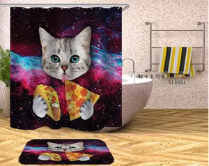 G&D Cat Multiple Polyester Printing Waterproof Mildew Shower Curtain