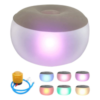 Sofá inflable de PVC para interiores y exteriores, silla hinchable con luz LED, venta al por mayor
