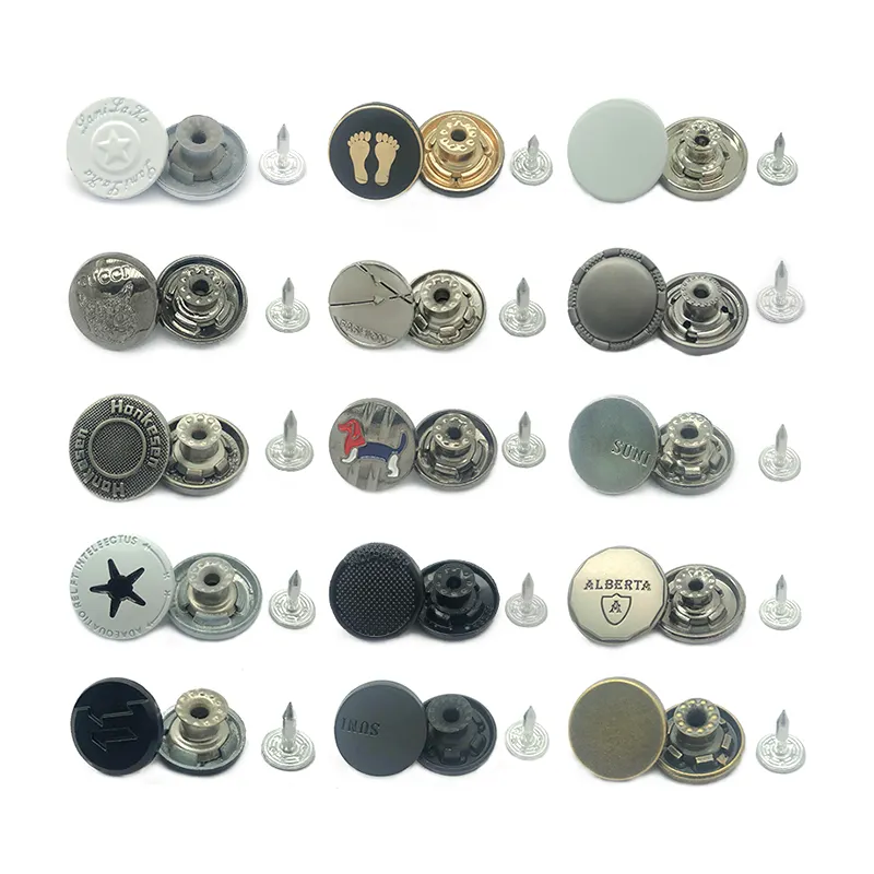 Customized high-quality special-shaped screw jeans and metal button jeans for denim jackets and buttons