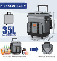 Sac isotherme à roulettes 40L 60QT 48H chariot de rétention de glace transporteur de nourriture pour camping traiteur vente en gros