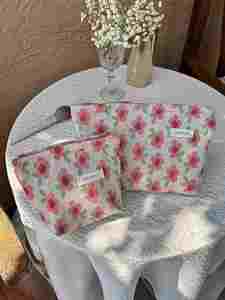 Meilleures ventes : Trousse de maquillage promotionnelle écologique à motif floral, petite trousse de rangement pour sac à main - Product Image 4