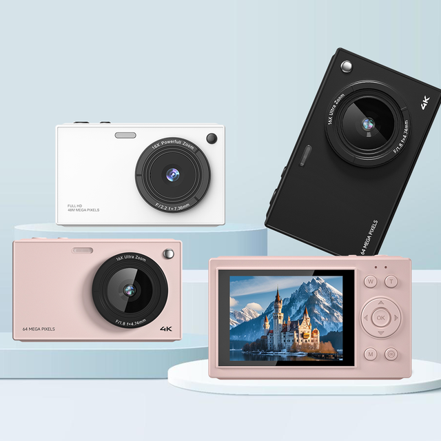Wholesale Customized 64MP Sensor Mirrorless Screenless Digital Camera with LED Flash SD Card Vintage Style