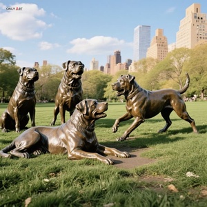 カスタム屋外シティガーデン公共装飾モダン大型ブロンズ鋳造動物犬彫刻等身大サイズロットワイラーブロンズ像 - Product Image 1