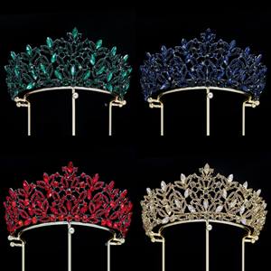 Özelleştirilmiş gelin taç zarif elmas lüks taç saç bandı düğün aksesuarları gelin headdress balo Tiara taç - Product Image 1