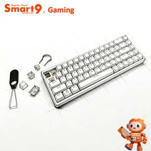 Clavier mécanique sans fil Smart9 68 touches, mini format ANSI, 3 modes, rétroéclairage RGB complet, hot-swap, pour PC Gaming et bureau - Product Image 4