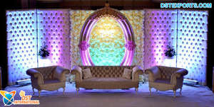 Cadre de réception de mariage indien d'arrière-plan doré, en plastique renforcé de fibres 250 cm, décor élégant pour prise de photos de mariage, livraison gratuite - Product Image 2