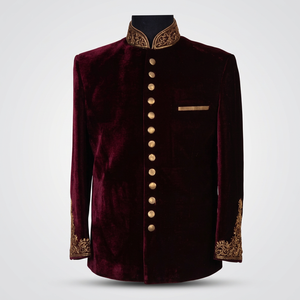 2022 Beautiful Decent Zardozi Embroidery Indo-Western Men's Party-Wear Wedding Dress <b>Pants</b> - Product Image 4