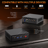 Mini Desktop PC Quad Core DDR4 Win11 Pro Intel N100 Chip 16GB High Speed RAM 512GB SSD Smooth 4K Dual Screen Output