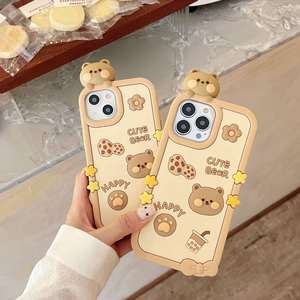 Vente chaude en gros, personnalisation, étui de téléphone portable en silicone mignon de dessin animé animal kawaii pour iPhone 13 14 15 16 Pro MaxCover - Product Image 5