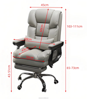 Coussin de siège arrière large et confortable pour chaise de bureau, chaise de bureau grande taille avec repose-pieds