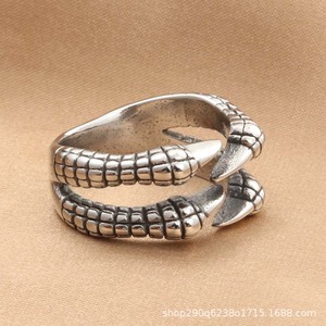 <b>Dragon</b> Claw <b>Ring</b> Stainless Steel Men's Retro Animal Design Jewelry Gift in Retro Silver - Product Image 2