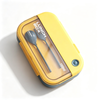 Boîte à lunch portable rectangulaire de 1100 ml, type bento pour adultes, sans BPA, étanche, avec compartiments, nouvelle collection, vente chaude