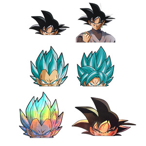 10 Design di Adesivi Lenticolari 3D con Movimento di Personaggi Anime Giapponesi DBZ, Adesivo per Auto con Vegeta - Product Image 2