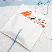Enveloppe en sergé de coton blanc réutilisable de haute qualité sac à poussière pour portefeuille ceinture logo personnalisé imprimé pochette d'emballage de vêtements cadeau en coton