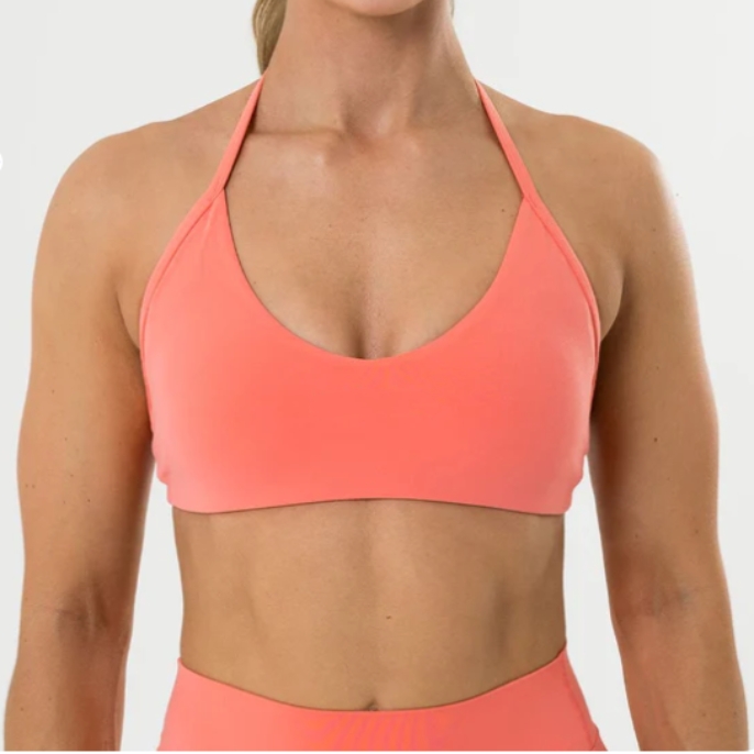 SHINBENE Custom Women's Deep V Halter Sports Bra Open Back Yoga Fitness Top