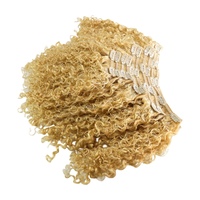 VMAE Vente en Gros Matière Première # Extensions de cheveux à clips 33 30 250, couleur roux orangé gingembre, afro crépu bouclé, sans couture, en cheveux humains véritables
