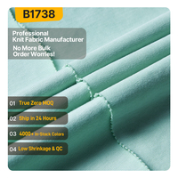 Jufeng B1738 345gsm Tejido de Punto Orgánico Teñido Liso, Algodón Peinado de Una Cara, Grueso, Baja Contracción, Resistente a las Arrugas, para Niñas y Niños