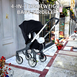 Cochecito de Bebé Plegable 4 en 1 con Marco de Aleación de Aluminio Ligero Personalizado, Capacidad de Carga de 15 kg, Portátil para Bebés de 0 a 3 Años - Product Image 2