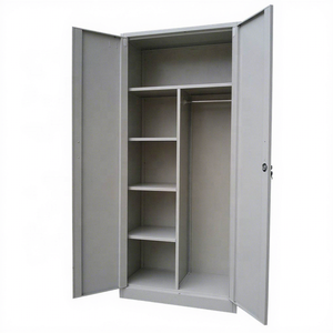 2 Door Steel <b>Locker</b> Cabinet Office Furniture KD Double Door Filing Storage Cabinet Two Door Steel Wardrobe <b>Locker</b> with Shelves - Product Image 1