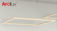Arcllux Suspension LED Moderne Minimaliste Décorative Carrée Ovale pour Maison et Bureau, Hauteur Réglable, Intensité Variable, Longue Linéaire