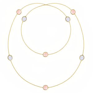 Joyería personalizada, joyería fina, collar de piedras preciosas de cuarzo rosa Natural, collar de plata de ley 925 con abalorio de piedra natal de Aguamarina para mujer, joyería - Product Image 1