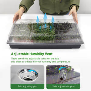 商業用家庭園芸自動給水PEプラスチック製無孔水耕栽培マイクログリーン育苗トレイ湿度調整機能付き - Product Image 3