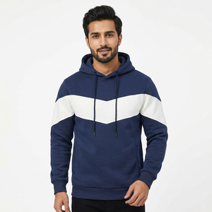 Sudadera con capucha personalizada de algodón grueso para hombre, estilo oversize, holgada, con paneles en los hombros y manga larga para la temporada de otoño. - Product Image 1