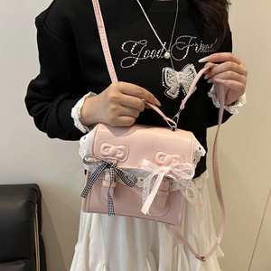 Sac à dos décontracté et polyvalent en PU, style scolaire, avec fermeture à rabat, motif dentelle mignon, idéal pour les loisirs – Nouvelle collection en promotion - Product Image 3