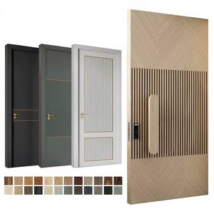 Puerta de Entrada Principal Moderna de Estilo Europeo con Cerradura Inteligente de Madera, Puerta Exterior Pivotante para Hotel o Villa - Product Image 5