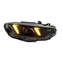 Feux avant LED bicolores SJC pour BMW F32 F36 M4 F82 M3 F80 2013-2019, style yeux de serpent, feux de jour jaunes/blancs, feux avant