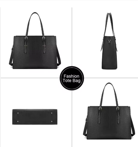 Sac fourre-tout pour ordinateur portable en cuir de crocodile de qualité supérieure avec deux sangles et motif lettres, mallette d'ordinateur professionnelle en polyester avec fermeture éclair - Product Image 5