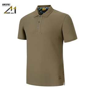 เสื้อโปโลผู้ชาย, เสื้อยืดคอตตอน100% เสื้อโปโลผ้าตาข่ายสีพื้นเสื้อโปโลลำลองแขนสั้นสามารถปรับแต่งได้ - Product Image 2
