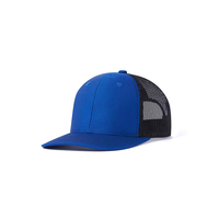 Topi Trucker Baseball Berkualitas Tinggi Custom Pria Bahan Katun Twill 6 Panel 112 Bordir Logo 3D Jaring dengan Kancing Snap Back