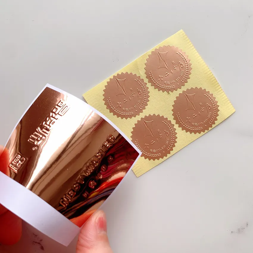 Hoogglans Shiny Custom Stickers Voor Verpakking Rose Gold Jar Cosmetica Container Stickers