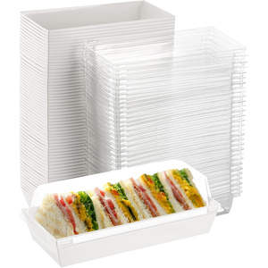 PET Clear Disposable Food Grade Rectangle Plastic Container <b>Dessert</b> Pie Roll Cake Transparent Packaging <b>Boxes</b> Accept Custom - Product Image 1