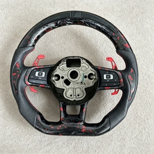 Volant en fibre de carbone forgé pour Volkswagen <span class=keywords><strong>Golf</strong></span> 6 MK 6 <span class=keywords><strong>Golf</strong></span> 7 MK 7 MK 7.5 R <span class=keywords><strong>GTI</strong></span> VW <span class=keywords><strong>Golf</strong></span> 7.5 R Volant de voiture à LED - Product Image 1
