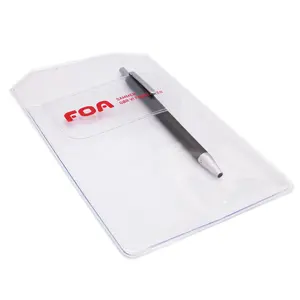 Customized Flexible Plastic Pocket Protector, Clear Pocket Pen Holder with Flap