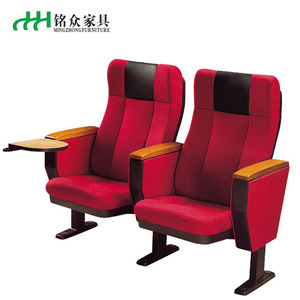 Silla de teatro Mingzhong Furniture MZ-L13 roja tapizada con reposabrazos para auditorio, cine y sala de conciertos - Product Image 1