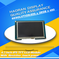Papan Pengontrol Modul LCD TFT 4.3 Inci 800X480 SSD1963 MCU 16bit Antarmuka Sentuh Resistif Antisilau 16LED Lampu Latar 500CD/M2