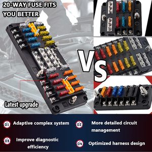 20 Way 16 Circuit 12V Automotive ATC ATO Blade Fuse Box 100A Fuse Holder Dustproof Waterproof Fuse Distribution <b>Block</b> for Car - Product Image 5