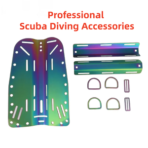 Conjunto de Placa Trasera de Titanio para Buceo con Anodizado Arcoíris, Juego Completo que Incluye Deslizadores de Placa Trasera, Anillos en D y Hebillas, Accesorios al por Mayor - Product Image 1