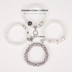 Bracelets à breloques tendance pour femmes, imitation perle, cristal, strass, breloques papillon, ancre, éléphant, bijoux cadeau fabriqués en Chine - Product Image 3