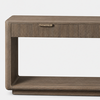 Console en bois massif unique avec 2 tiroirs à fermeture douce, faite à la main, pour l'aménagement intérieur de maisons et villas