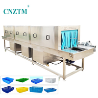 Machine de lavage automatique à haute pression pour paniers et caisses en plastique, avec nettoyage à l'eau chaude, certifiée CE ISO, pour légumes et fruits