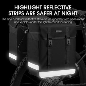 Sac de Selle Arrière Double pour Vélo WEST BIKING, Grande Capacité 33L, pour Voyages en Plein Air et Sports, Sacoches Doubles pour Porte-Bagages Arrière - Product Image 4